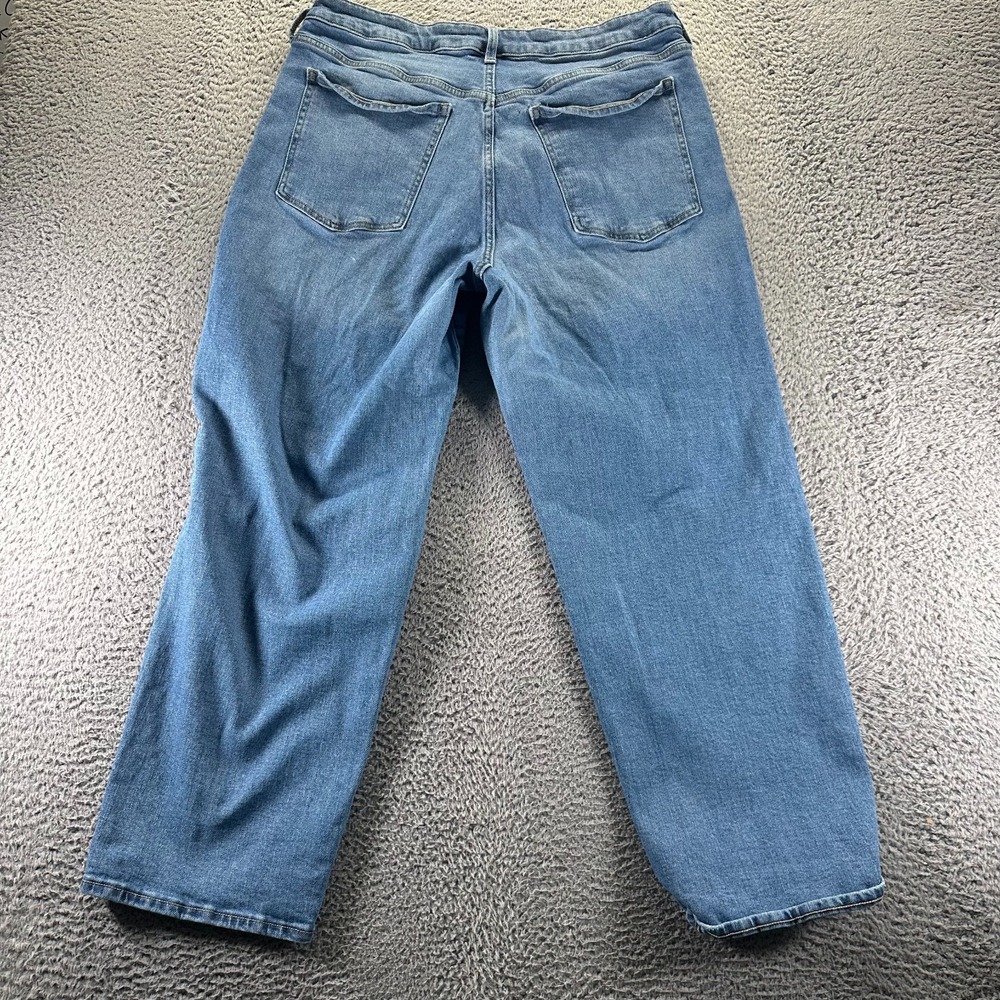 Old Navy OG Jeans Womens 18 Blue Cotton Denim Straight Loose Workwear Stretch